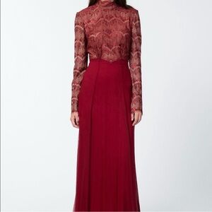 Tadashi Shoji Maroon Silk Gown
